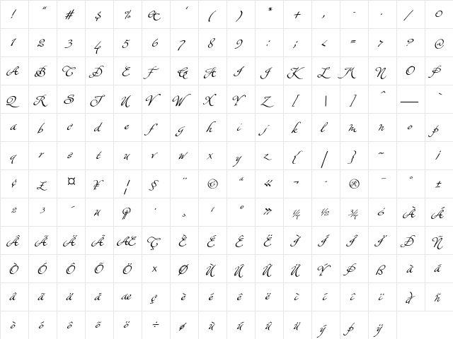 Christophs Quill ITC Std Bold font glyphpreview