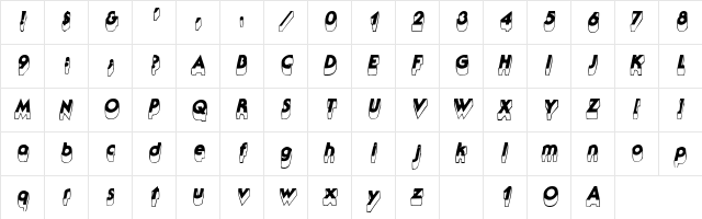 ColvilleShadowSSK Italic font glyphpreview
