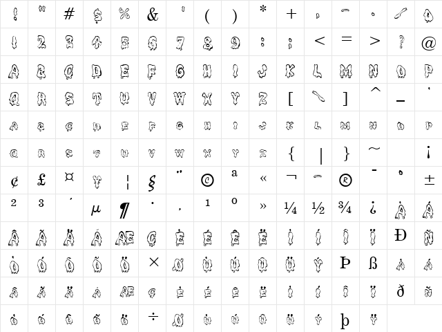 Monster Normal font glyphpreview