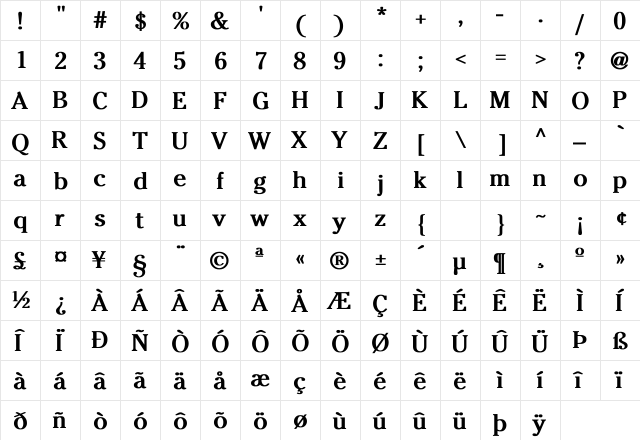 Chiltons Bold Regular font glyphpreview