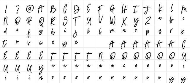 Sribu Regular font glyphpreview