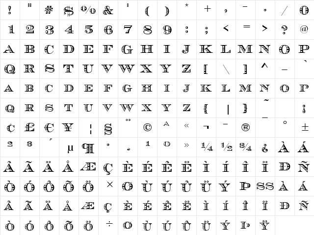 Maurice-Stripes Regular font glyphpreview