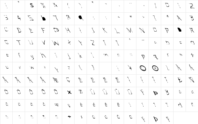FZ WARPED 31 LEFTY Normal font glyphpreview