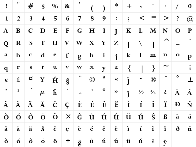 Lapidary333 BT Eo Bold font glyphpreview