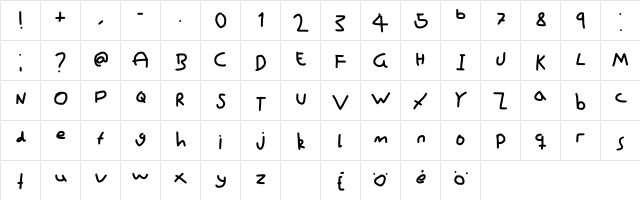 Mouse Writing Regular font glyphpreview
