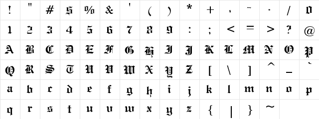 Matsuma B Mala Regular font glyphpreview