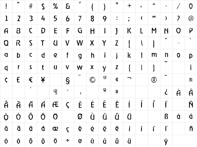 OnStageAntique Regular font glyphpreview