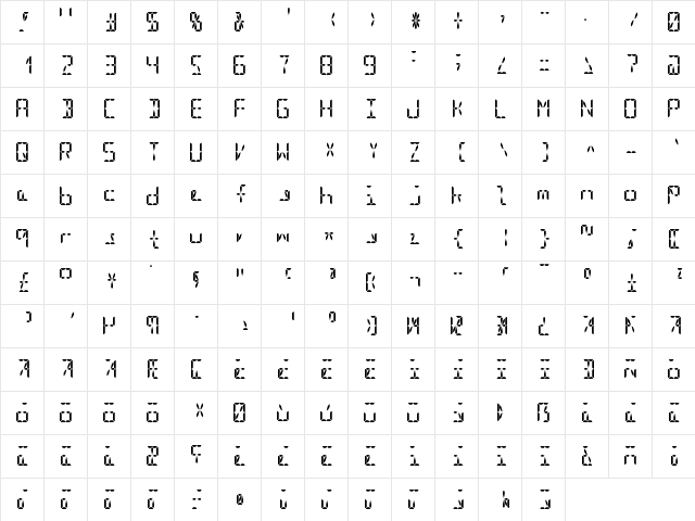 Segment16B Bold font glyphpreview