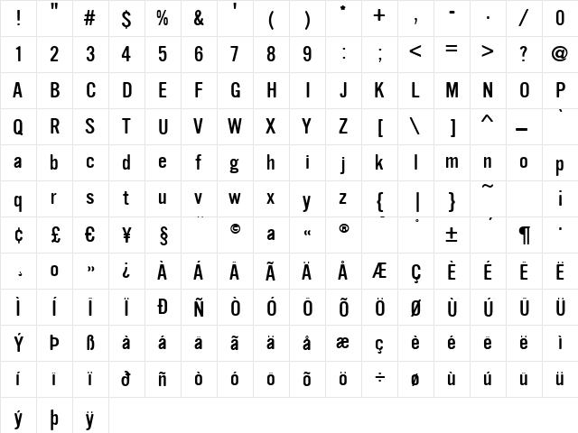 VinylRegular Regular font glyphpreview