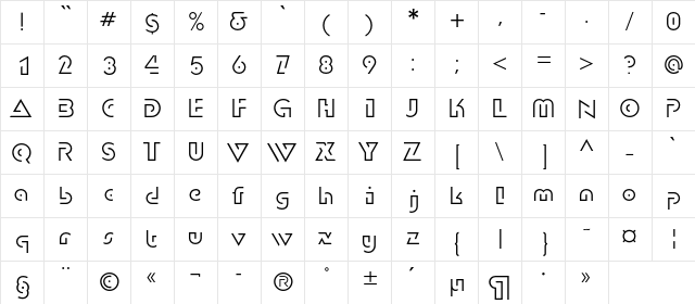 DublonLightC Regular font glyphpreview