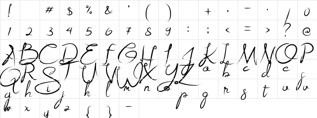 Alestraza Regular font glyphpreview