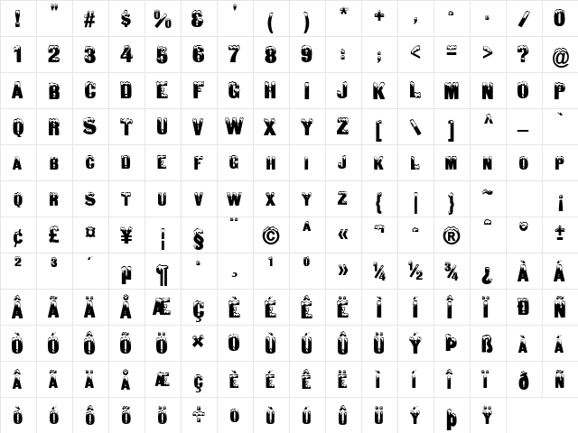 Snow Caps Normal font glyphpreview