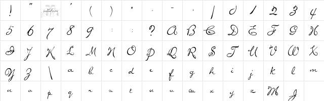 Miss Brooks font glyphpreview