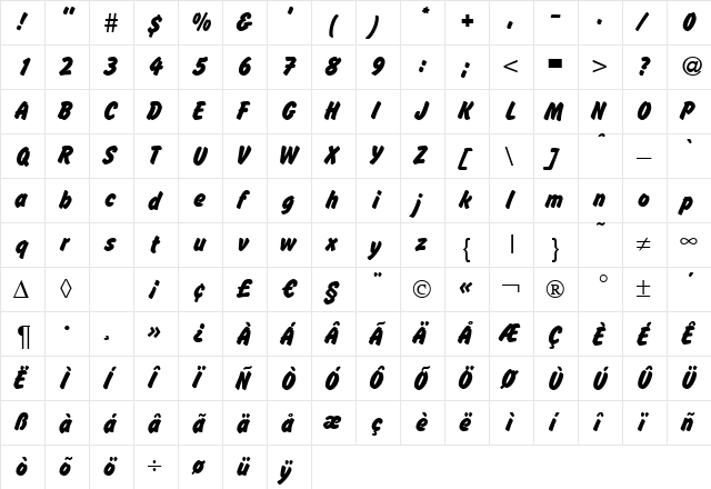 Script-O670 Regular font glyphpreview