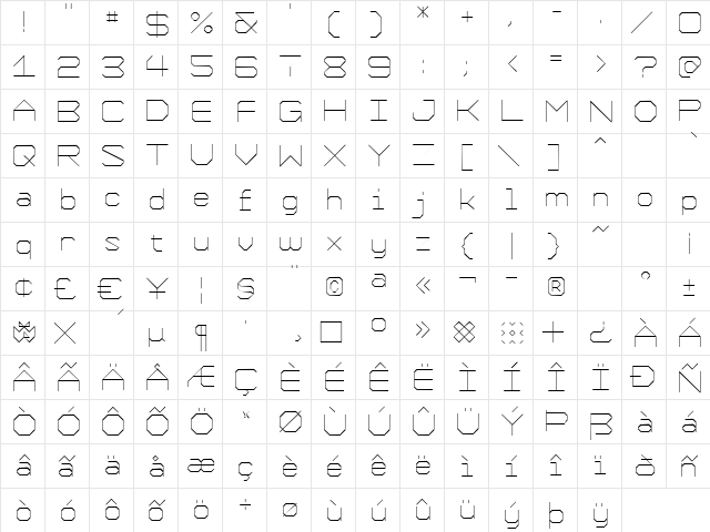 Formation ExtraLight font glyphpreview