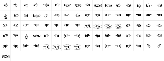Scala-Hands Regular font glyphpreview