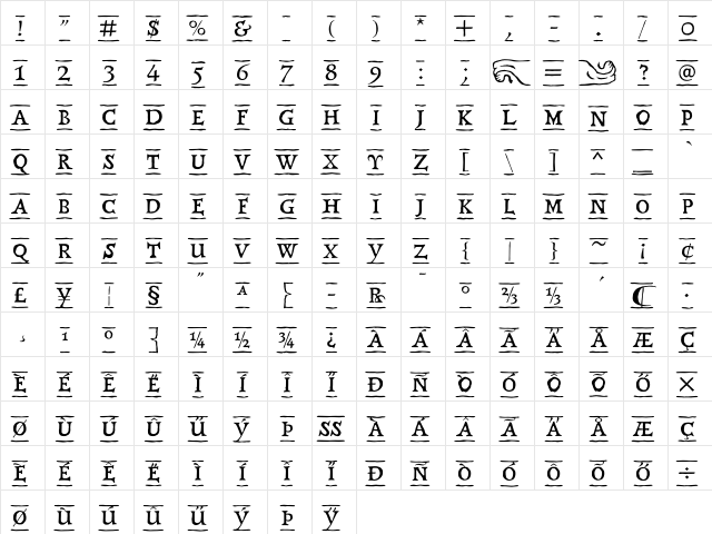 OlausBandus Regular font glyphpreview