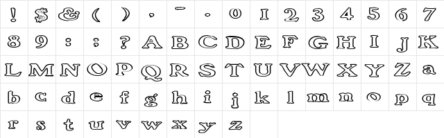 FrankenFont Large Hollow Regular font glyphpreview