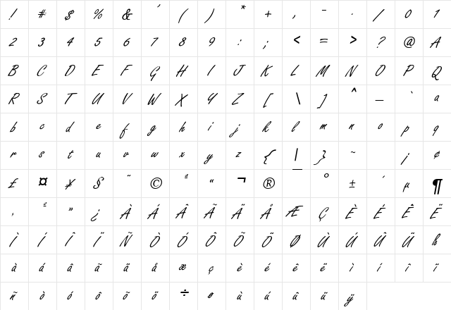 Freeze D Italic font glyphpreview