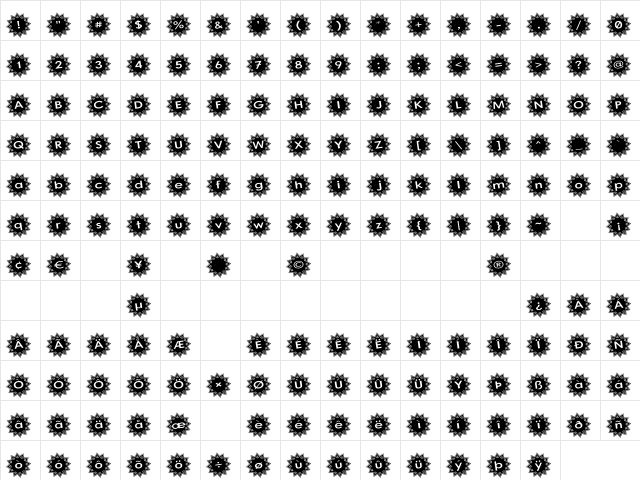 Stargit Ver2 Regular font glyphpreview