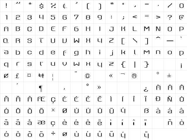 QSwitch Ax Regular font glyphpreview