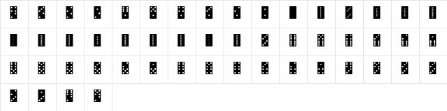 FE Dominoes Regular font glyphpreview