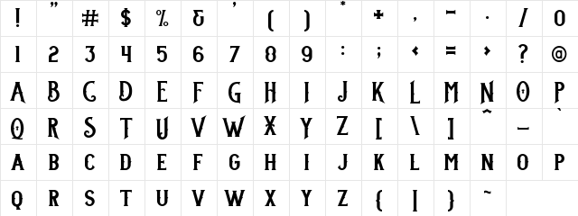 Stanley DEMO Regular font glyphpreview