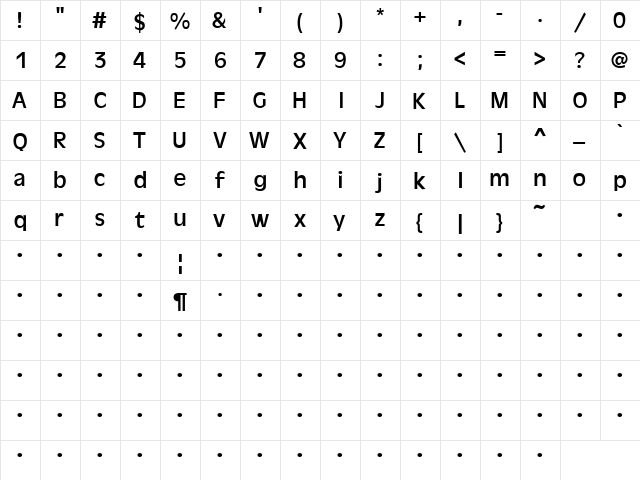 QTAncientOlive Regular font glyphpreview