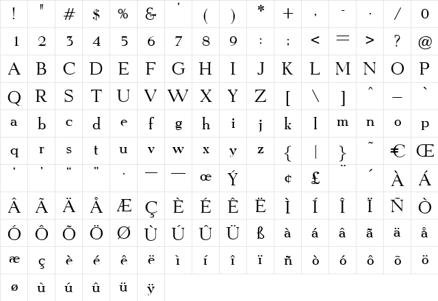 XenonMedium Regular font glyphpreview