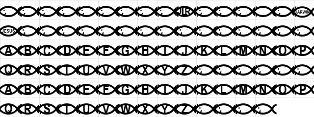 FL Darwinesque Regular font glyphpreview