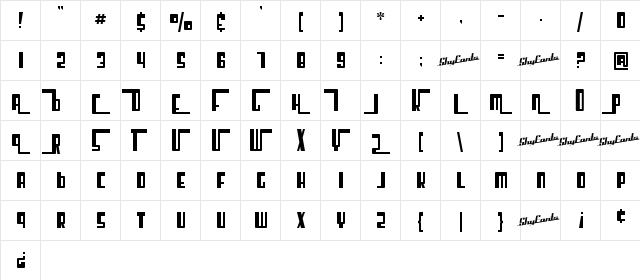 SF Cosmic Age CondUpright Regular font glyphpreview