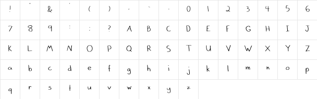 Flunkie Calligraphr Regular font glyphpreview