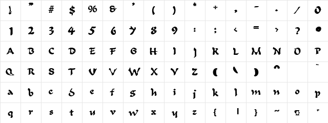 Turgidity Regular font glyphpreview