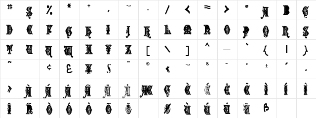 FlowerCapsText1222 Bold font glyphpreview