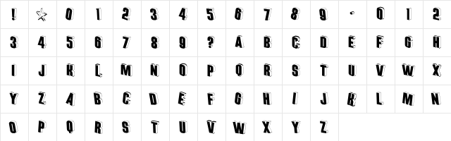 Threedimensional Regular font glyphpreview