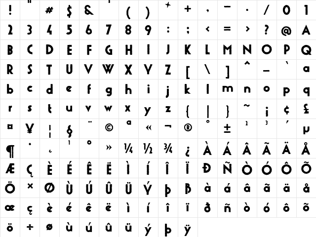 Urban Stone Regular font glyphpreview