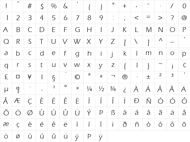 Eerie Regular font glyphpreview