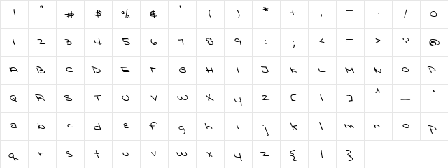 LD Print 13 Regular font glyphpreview