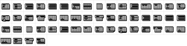 Turkish 3D Regular font glyphpreview