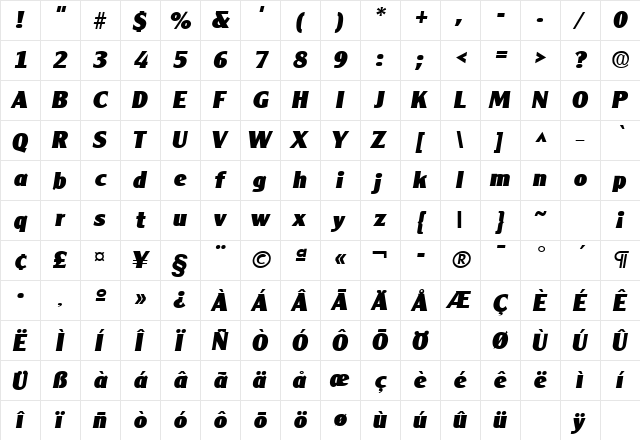 ClearfaceGothicLH Bold Italic font glyphpreview