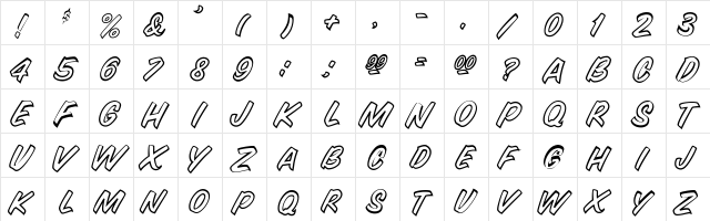 SnyderSpeed-Out Regular font glyphpreview