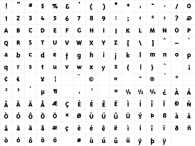 TriplexExtraboldLining Regular font glyphpreview