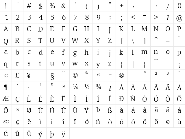 Transport Light Regular font glyphpreview