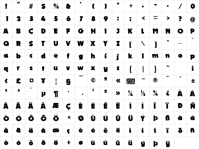Nougat Regular font glyphpreview