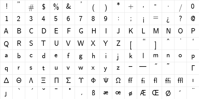 cmss17 Regular font glyphpreview