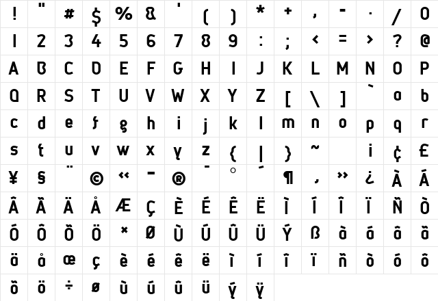 MetsysBold Regular font glyphpreview