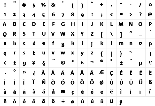 TheSansExtraBold-Plain Regular font glyphpreview