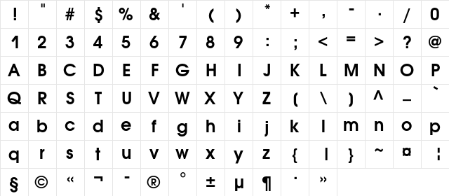 AvantGardeC Bold font glyphpreview