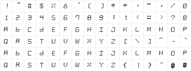 LED Counter Plus 7 Italic font glyphpreview