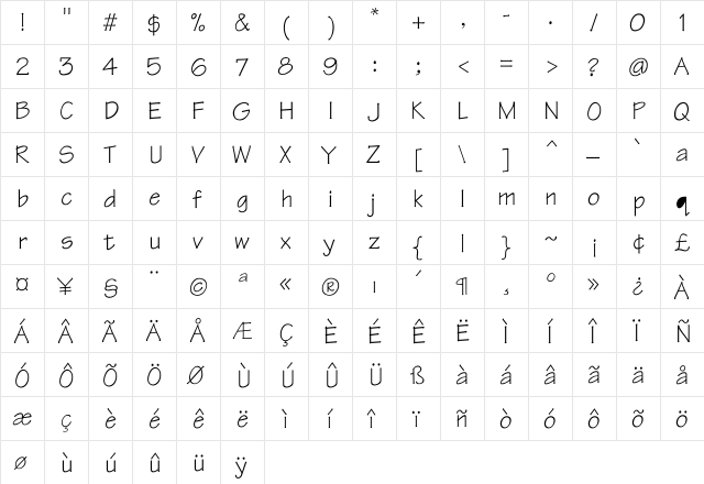 FunTek Regular font glyphpreview
